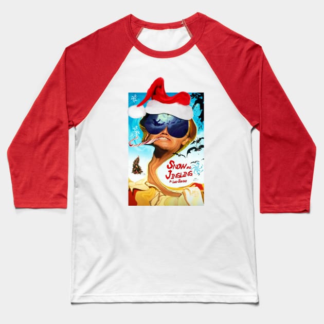 Fear And Loathing in Las Christmas Baseball T-Shirt by Alisterny